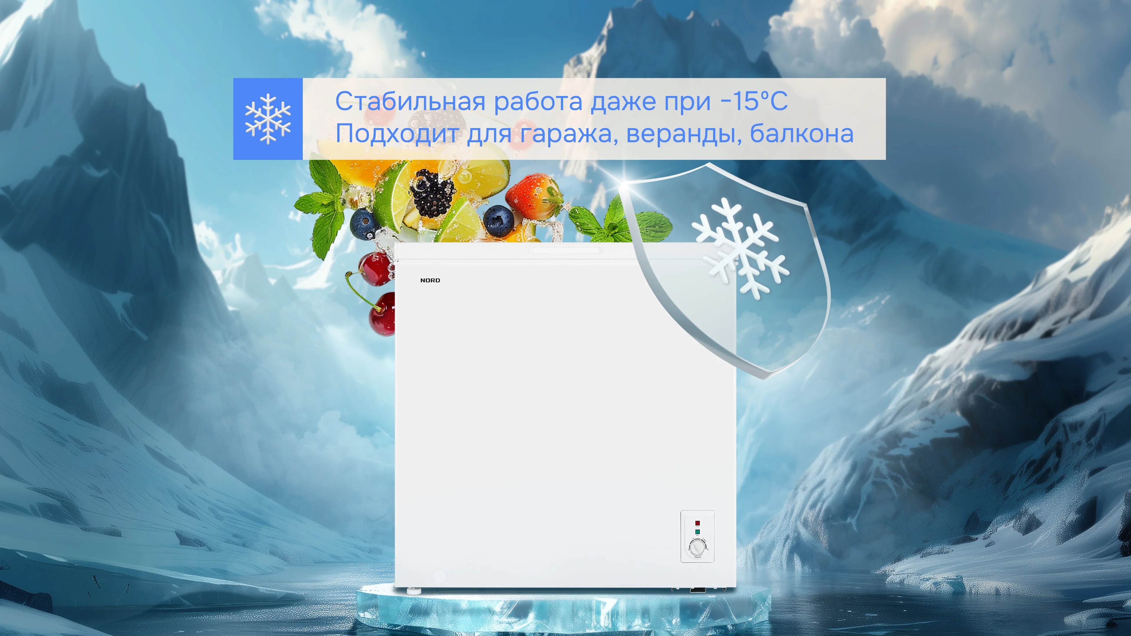 Слайд Зимняя защита морозильный ларь