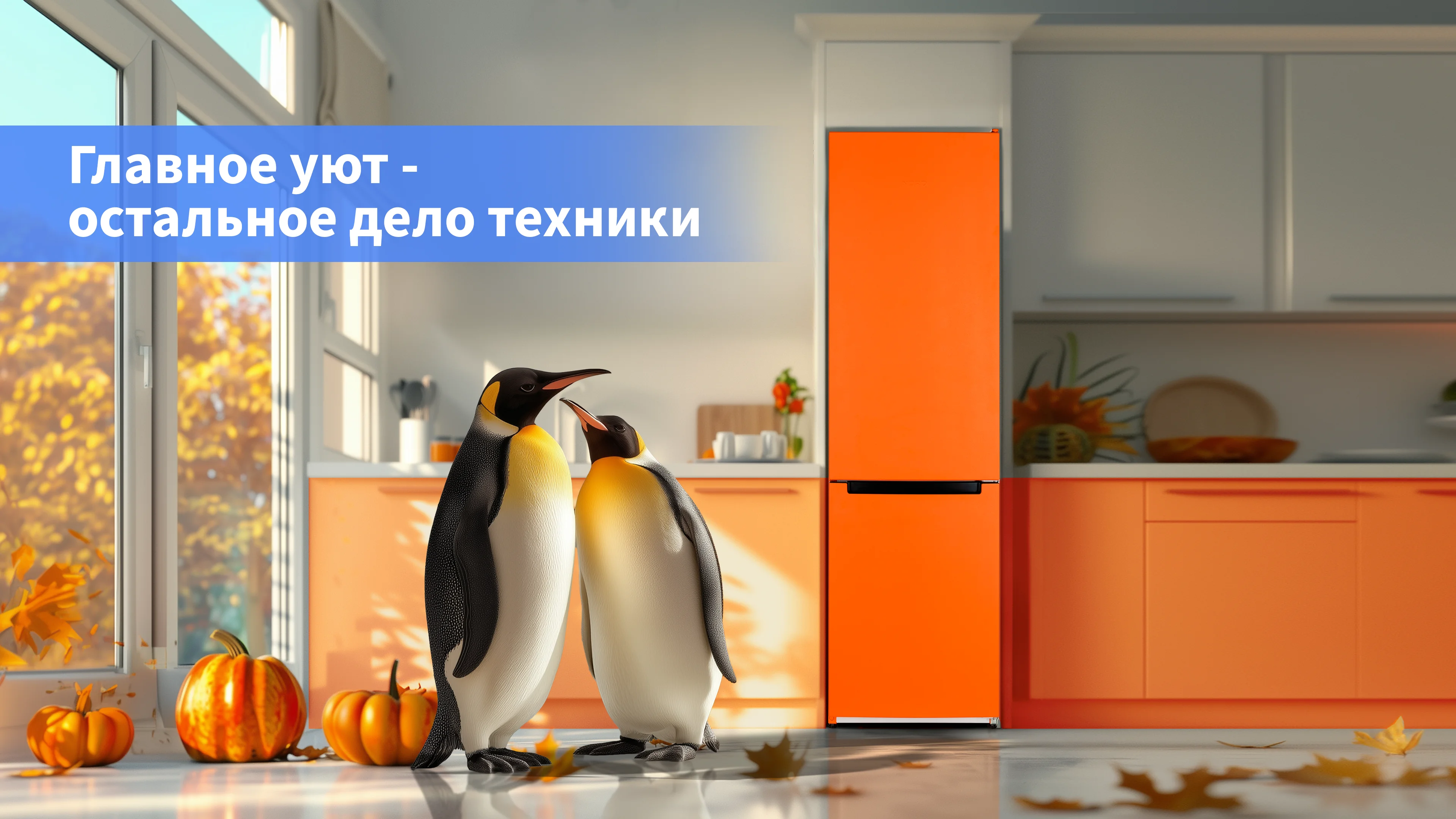 Слайд Холодильник оранж