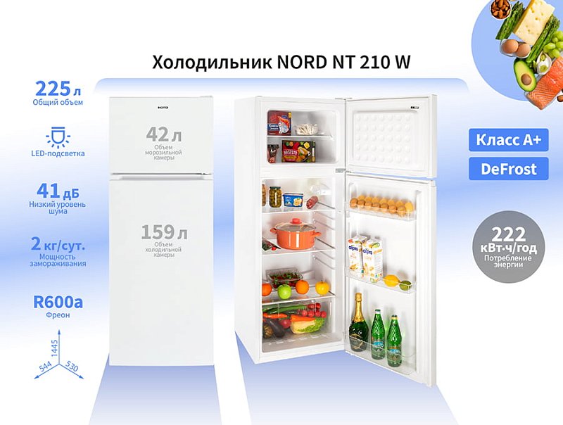 Современный взгляд на надёжность, проверенную временем: холодильник NORD NT 210 W NORD